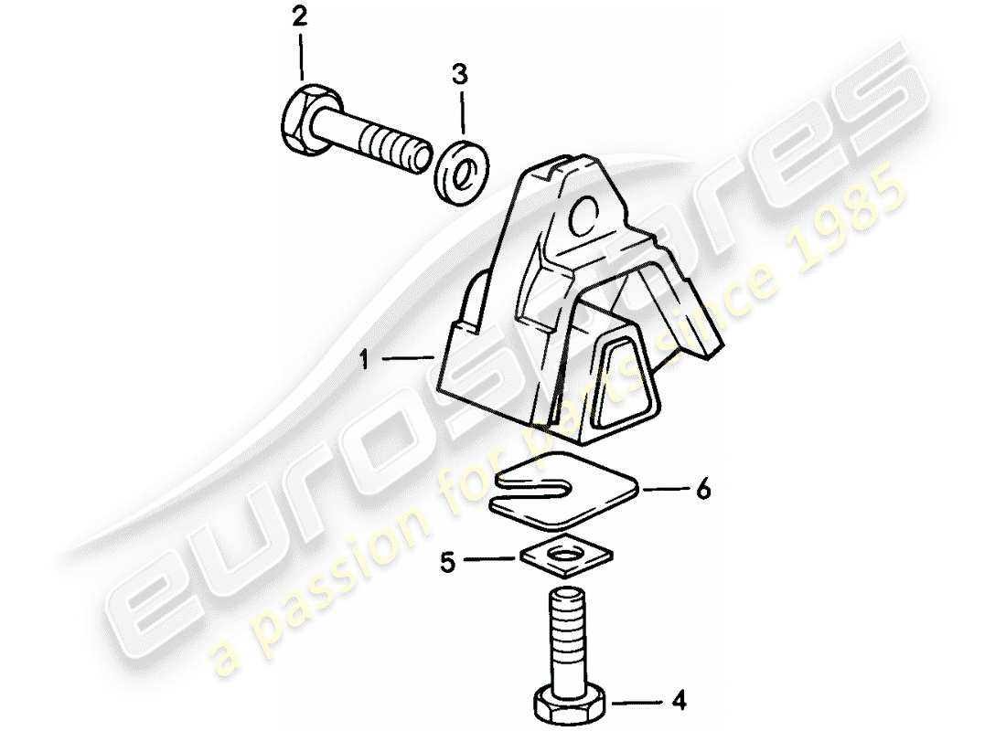 porsche 928 (1986) automatic transmission - transmission suspension part diagram