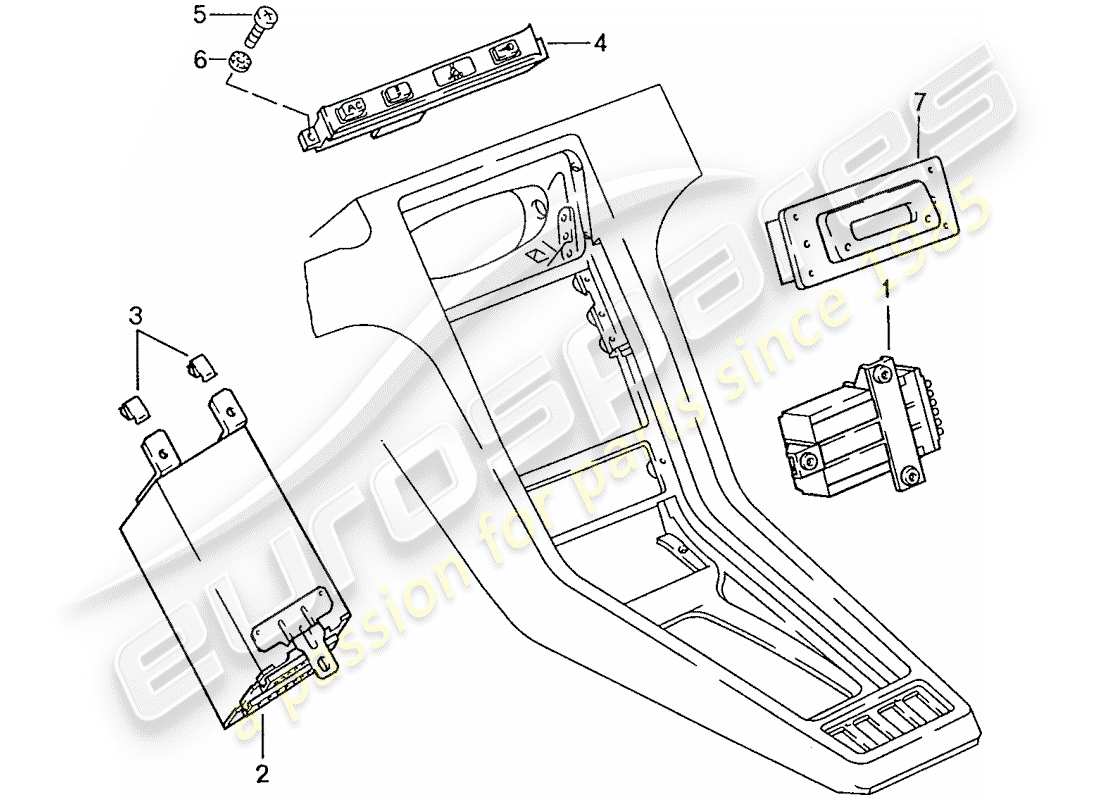 porsche 1987 (928) central indicator part diagram