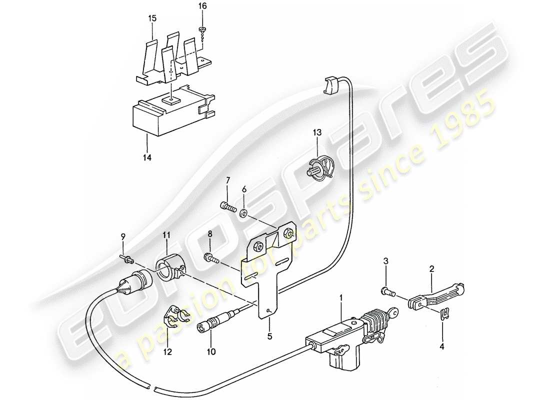 porsche 1991 (944) central locking system parts diagram