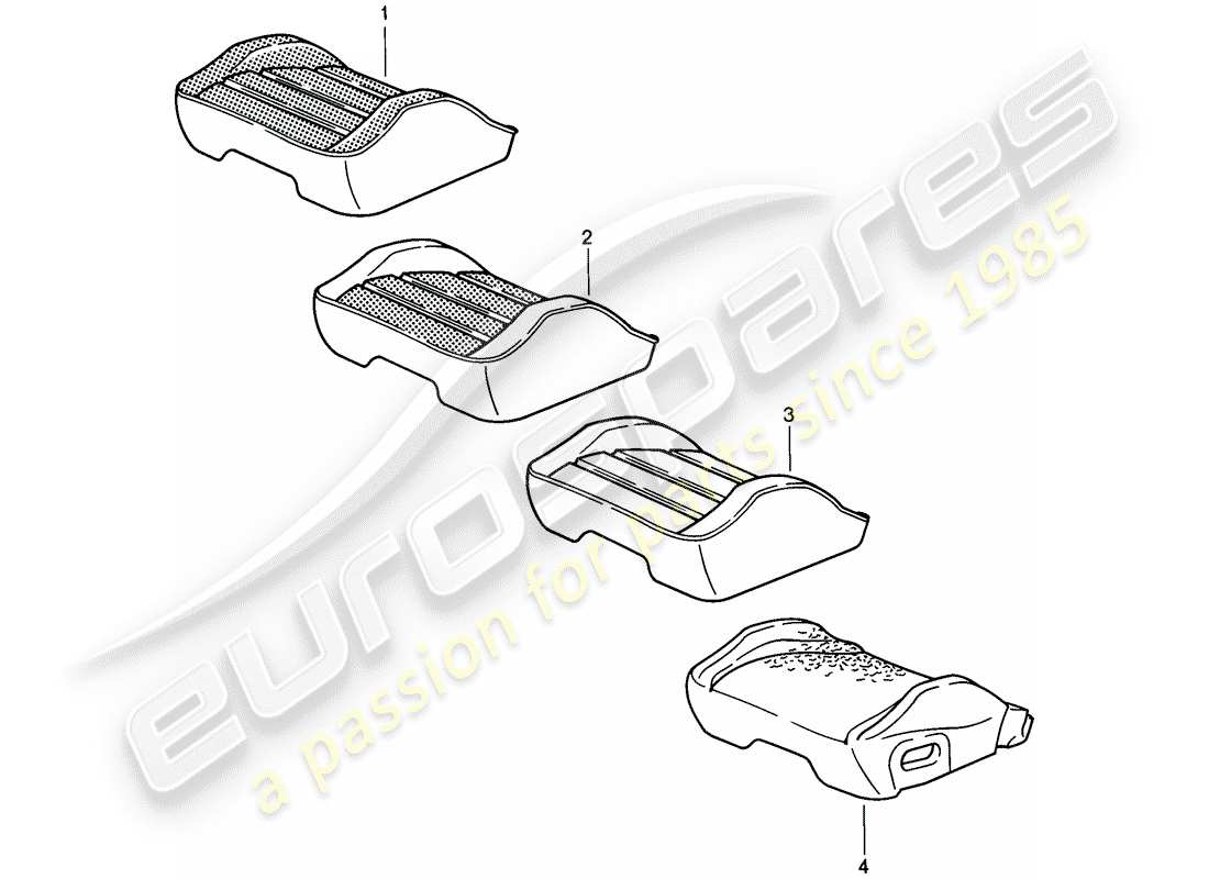 porsche 1986 (911) sports seat - cover - d - mj 1985>> part diagram