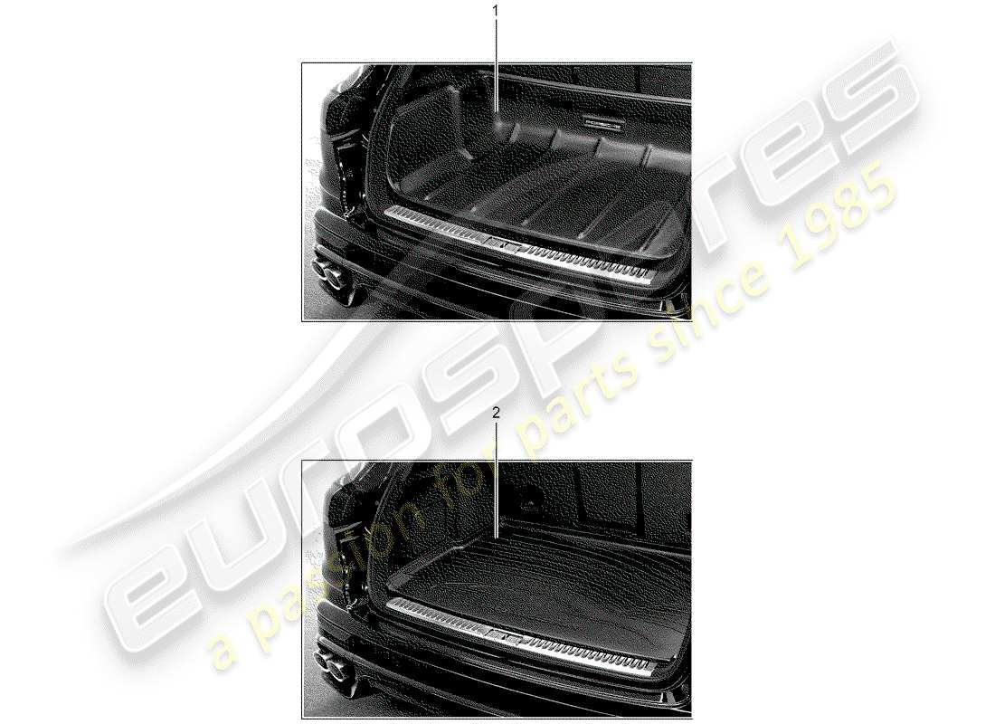 porsche 2013 (tequipment cayenne) luggage compartment tray part diagram