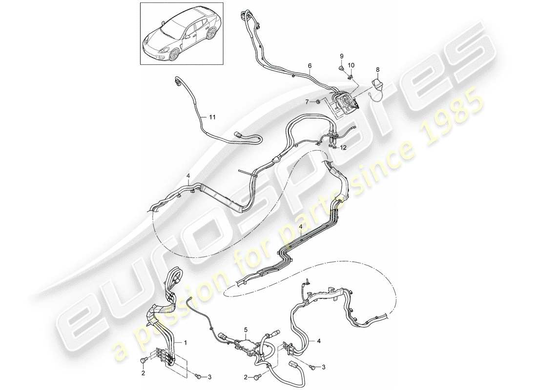 porsche panamera 970 (2014) wiring harnesses part diagram