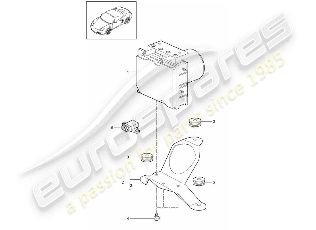 porsche boxster 987 (2010) hydraulic unit parts diagram