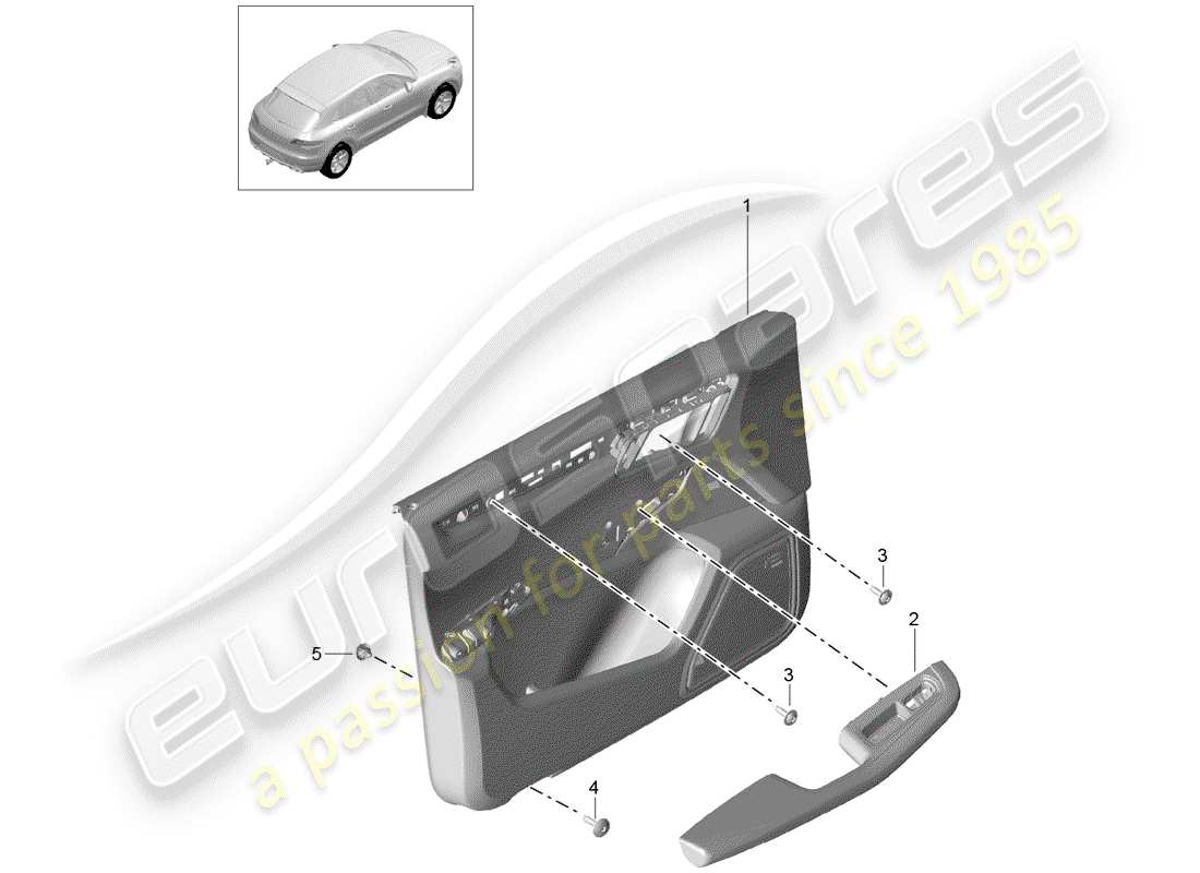 porsche 2017 (macan) door panel parts diagram