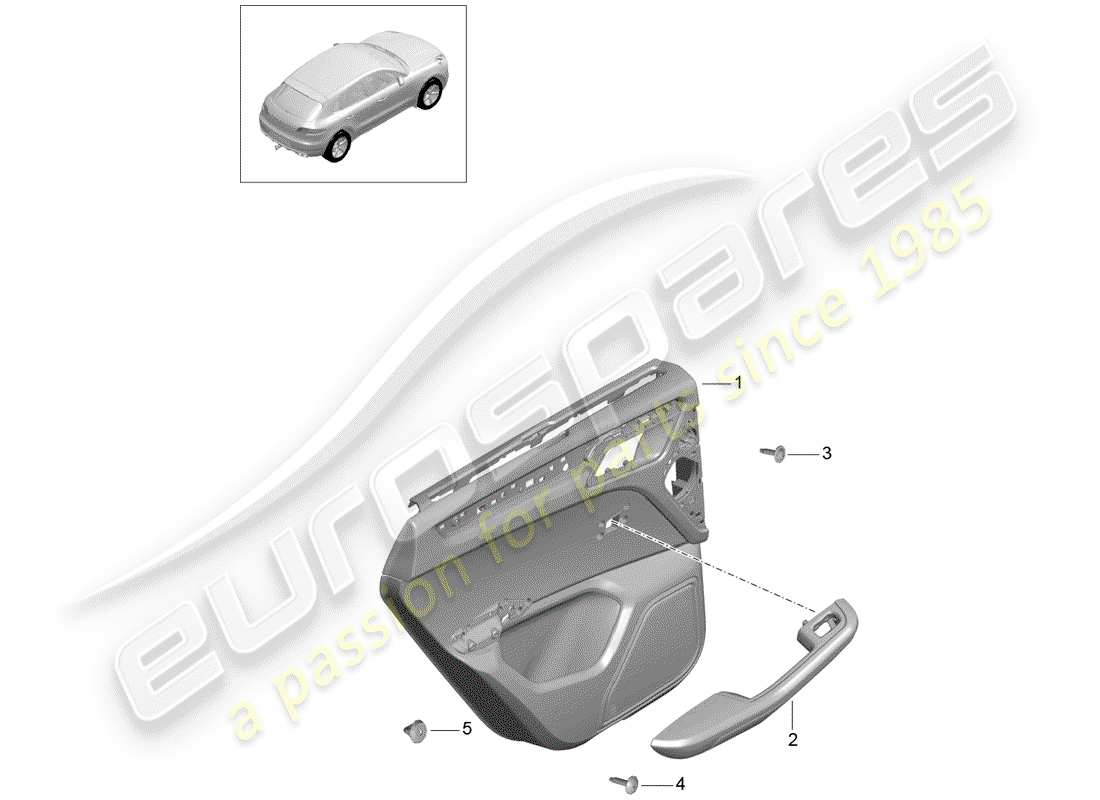 porsche 2017 (macan) door panel parts diagram
