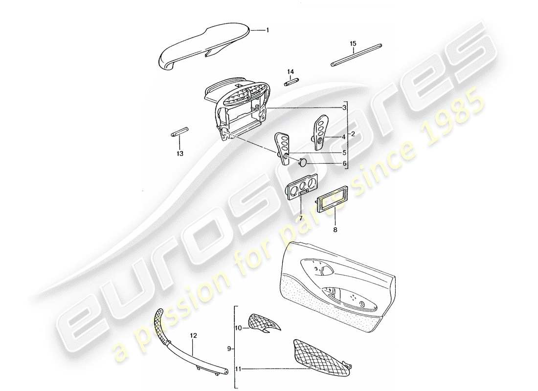 porsche 2011 (tequipment) instrument box part diagram