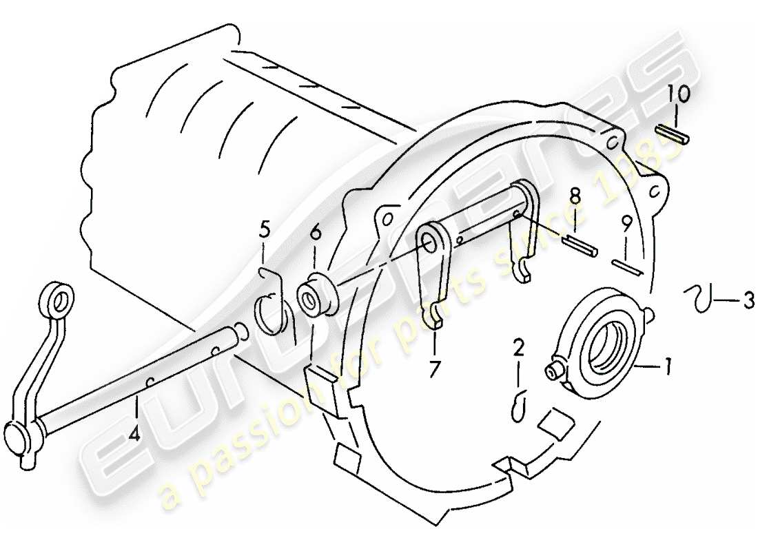 porsche 1954 (356/356a) clutch release - g >> 25 000 part diagram