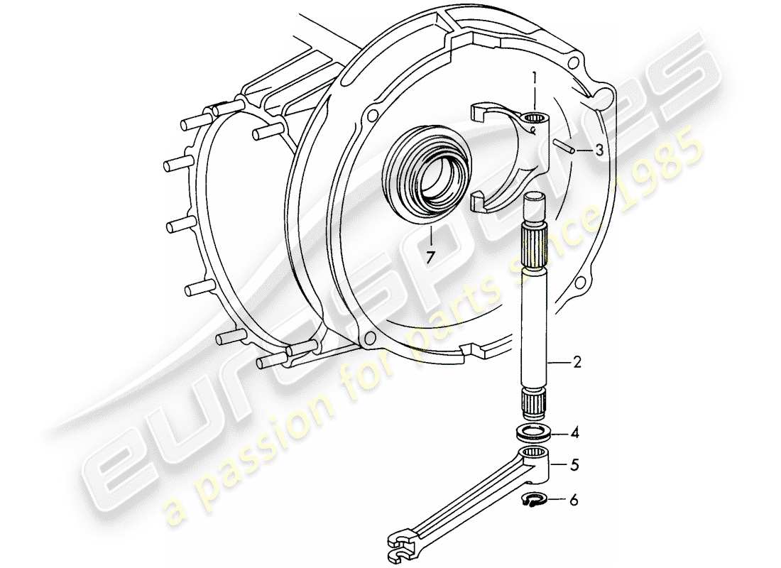 porsche 1970 (911) clutch release - d - mj 1972>> part diagram