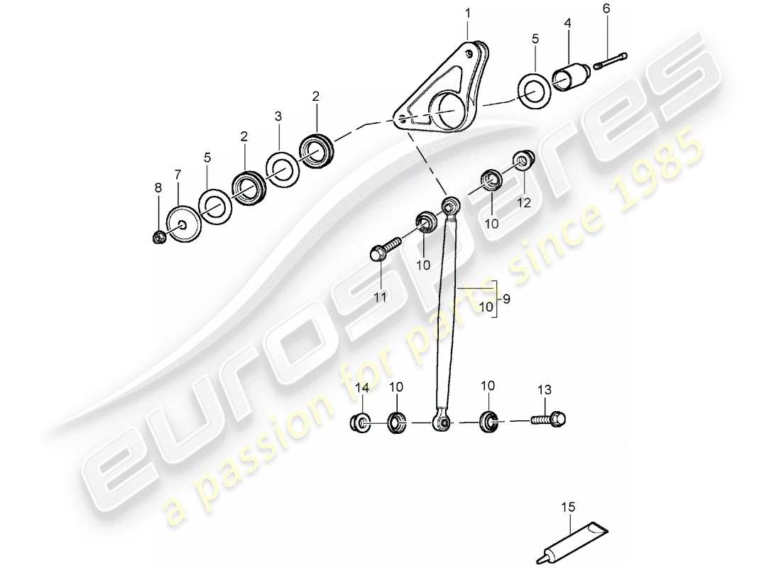 porsche 2006 (carrera gt) rear axle - rocker arm - push rod part diagram