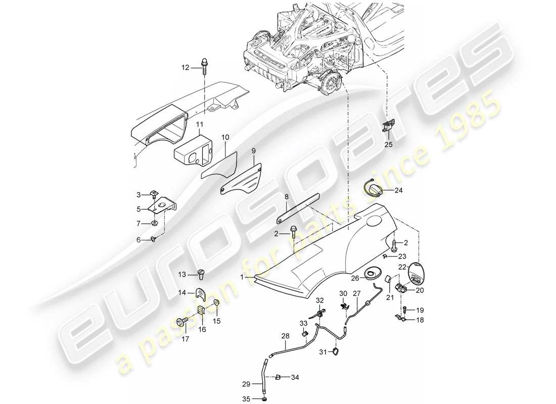 porsche 2006 (carrera gt) fender part diagram