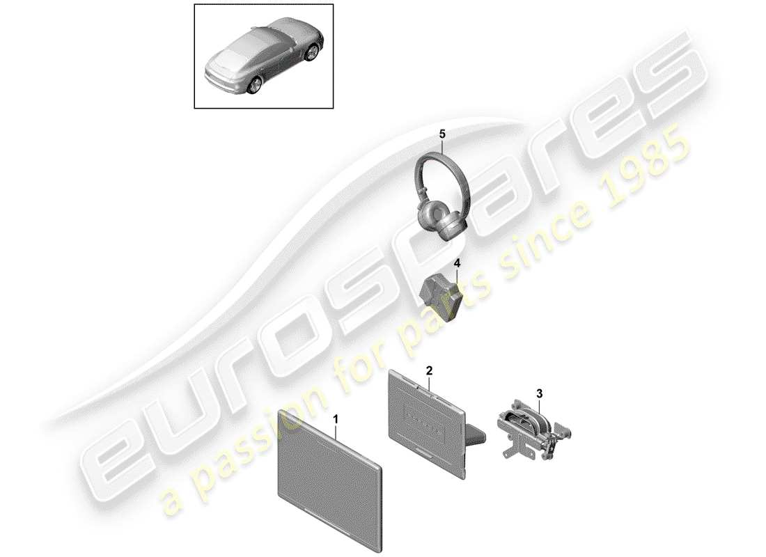 porsche panamera 971 (2018) rear seat entertainment system part diagram