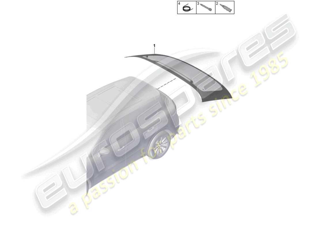 porsche 2020 (cayenne e3 9ya/9yb) rear window coupe parts diagram