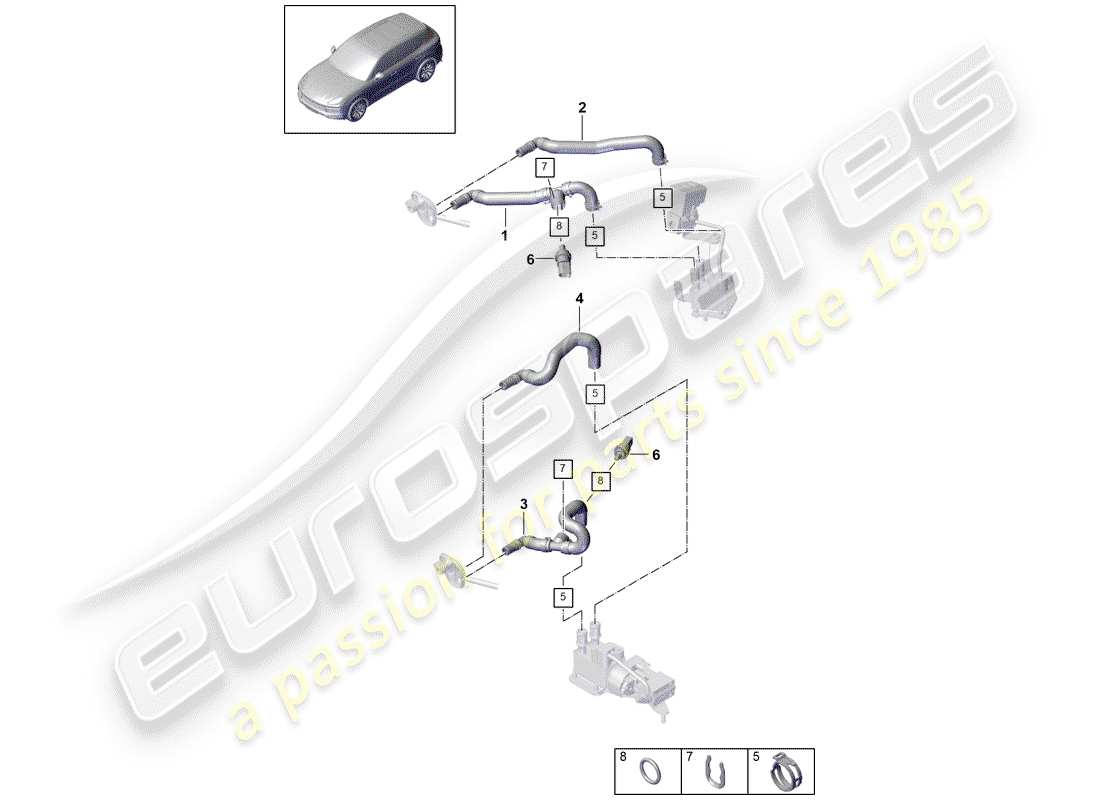 porsche 2020 (cayenne e3 9ya/9yb) heater part diagram