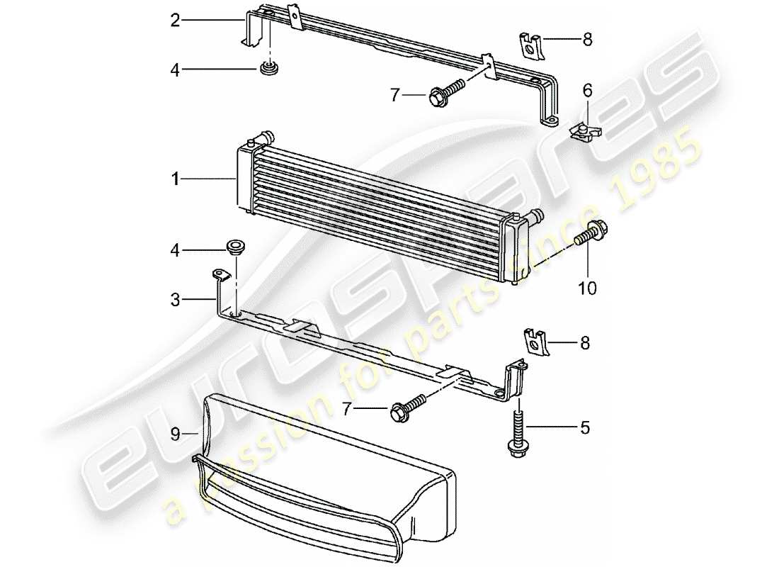porsche 1998 (986 boxster) radiator - d - mj 2000>> part diagram