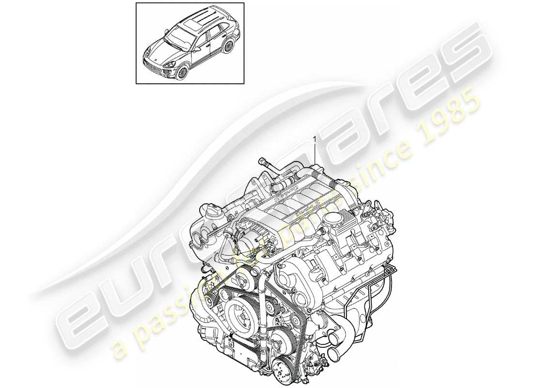 porsche 2018 (cayenne e2 92a) replacement engine parts diagram