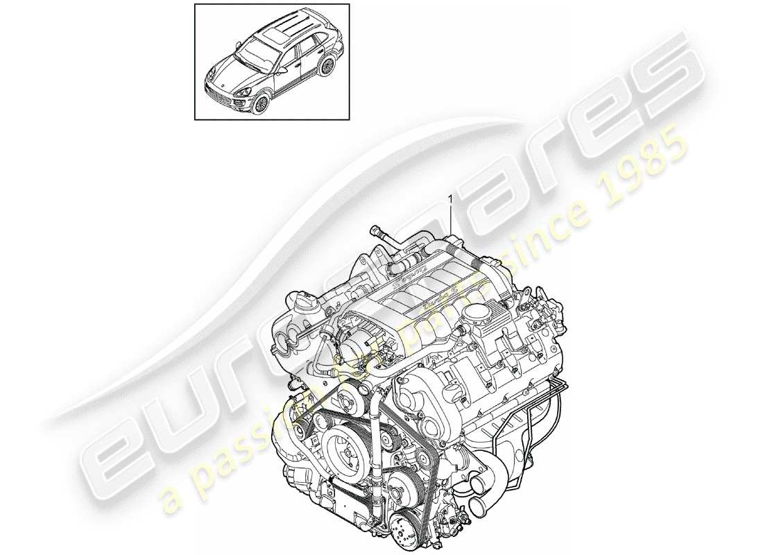 porsche cayenne e2 (2018) replacement engine parts diagram