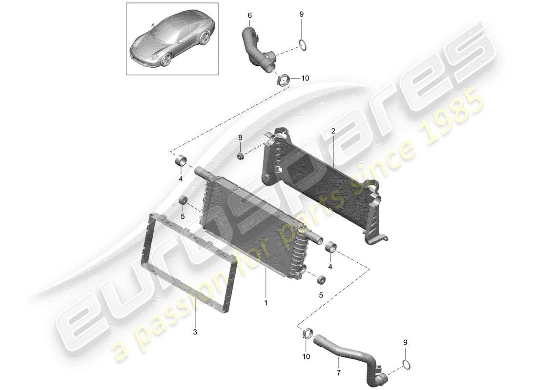 porsche 2014 (991-1) radiator part diagram