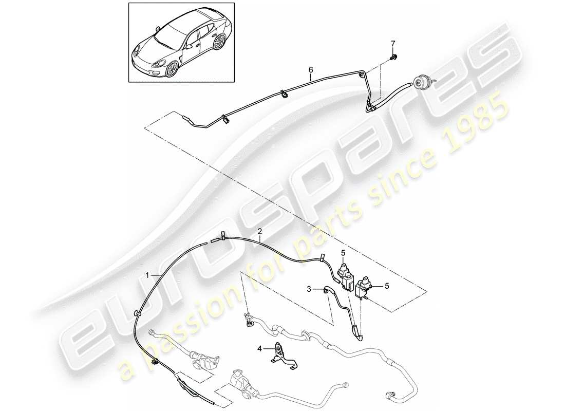 porsche 2016 (panamera 970) pressure pipe parts diagram
