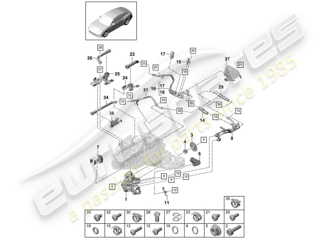 porsche 2017 (panamera 971-1) high pressure pump part diagram