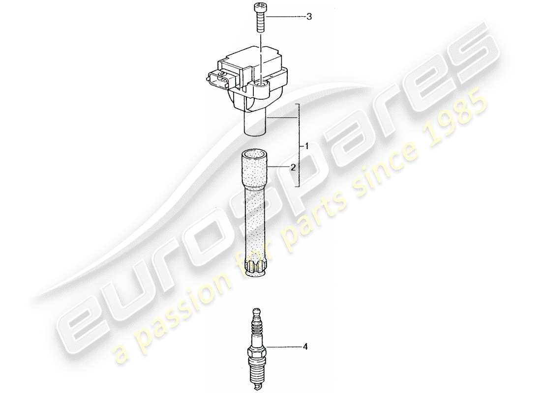 porsche 2002 (996 turbo / gt2) ignition system parts diagram
