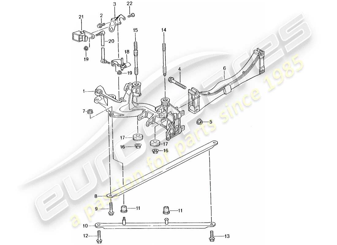 porsche 2001 (996 turbo / gt2) rear axle - side panel - bracket part diagram