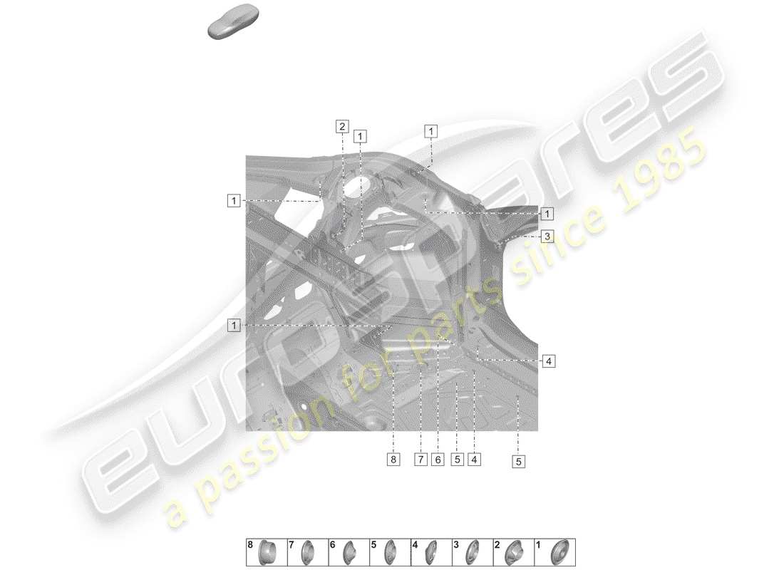 porsche 2019 (992-1) plugs for body parts diagram