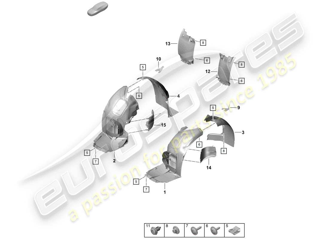porsche 2020 (718 boxster spyder) trims part diagram