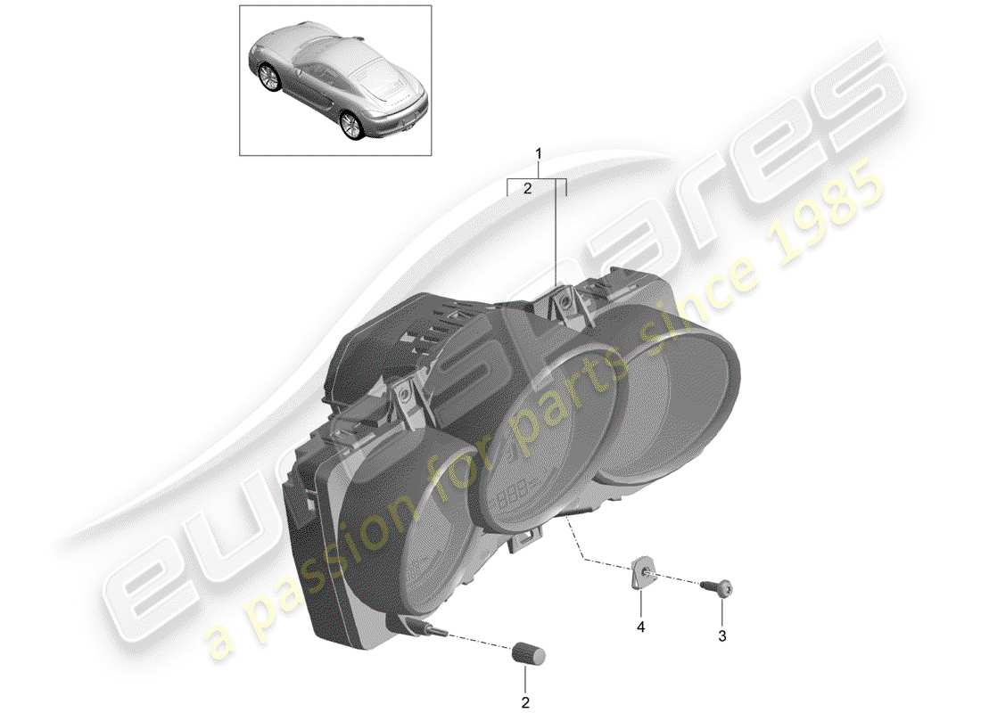 porsche 2014 (981 cayman) instruments parts diagram