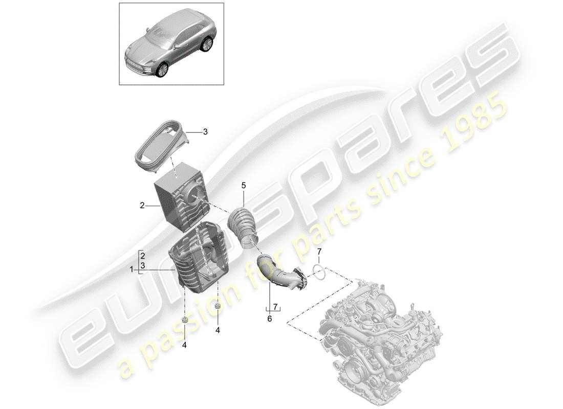 porsche 2020 (macan) air filter part diagram