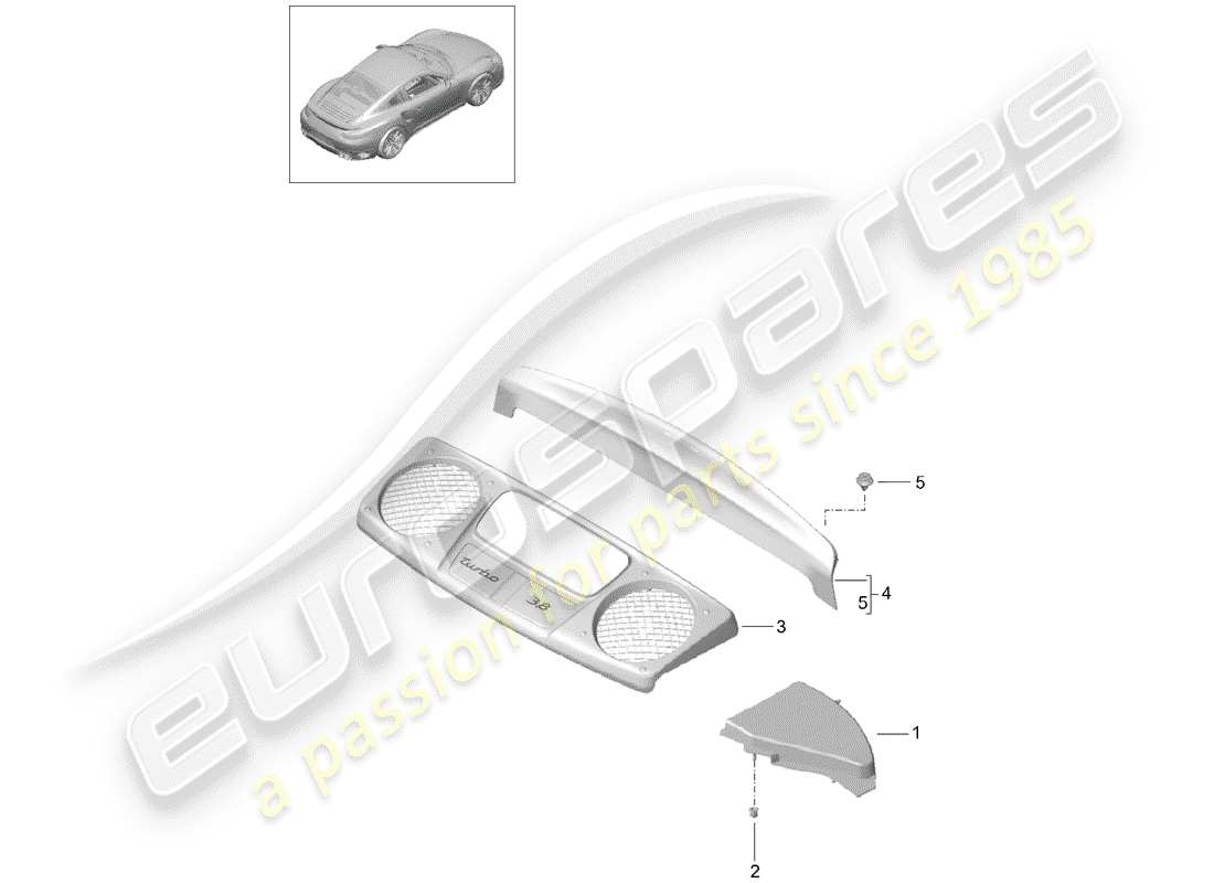 porsche 2019 (991-2 turbo) lining part diagram