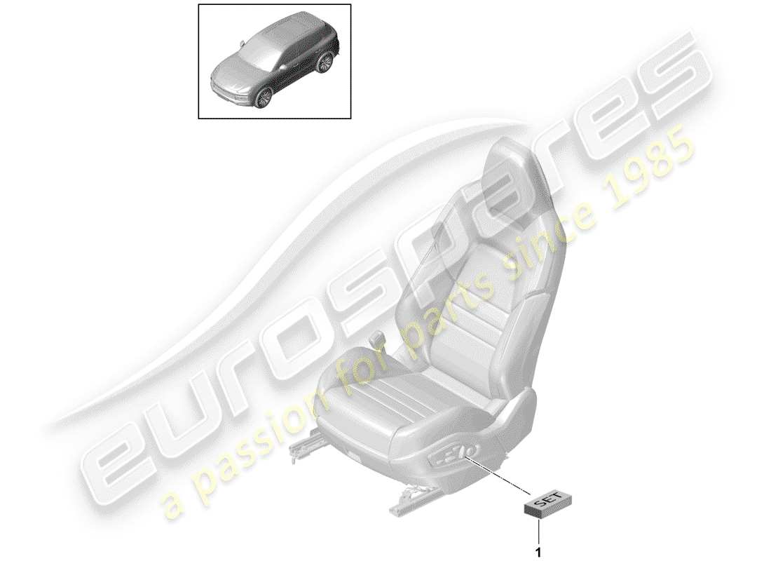 porsche cayenne e3 (2020) repair kit for passenger seat parts diagram
