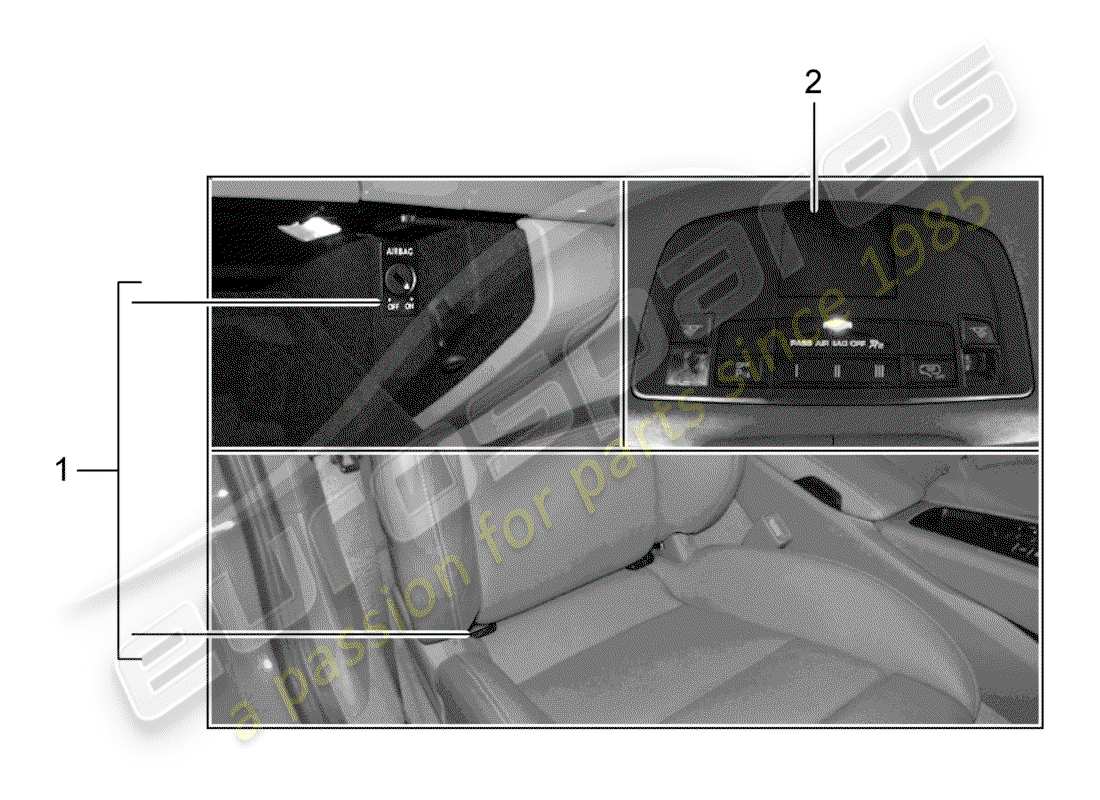 porsche 2012 (tequipment 98x/99x) child seat part diagram