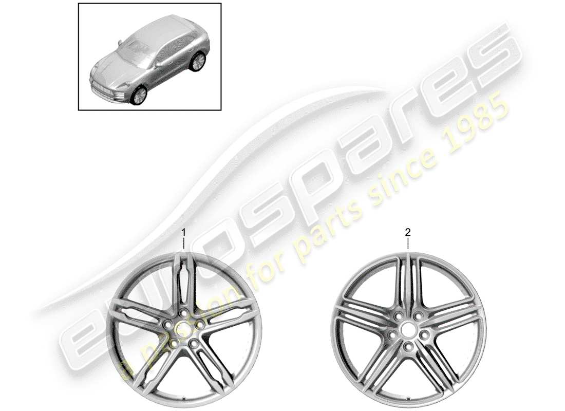porsche 2019 (macan) alloy wheel part diagram