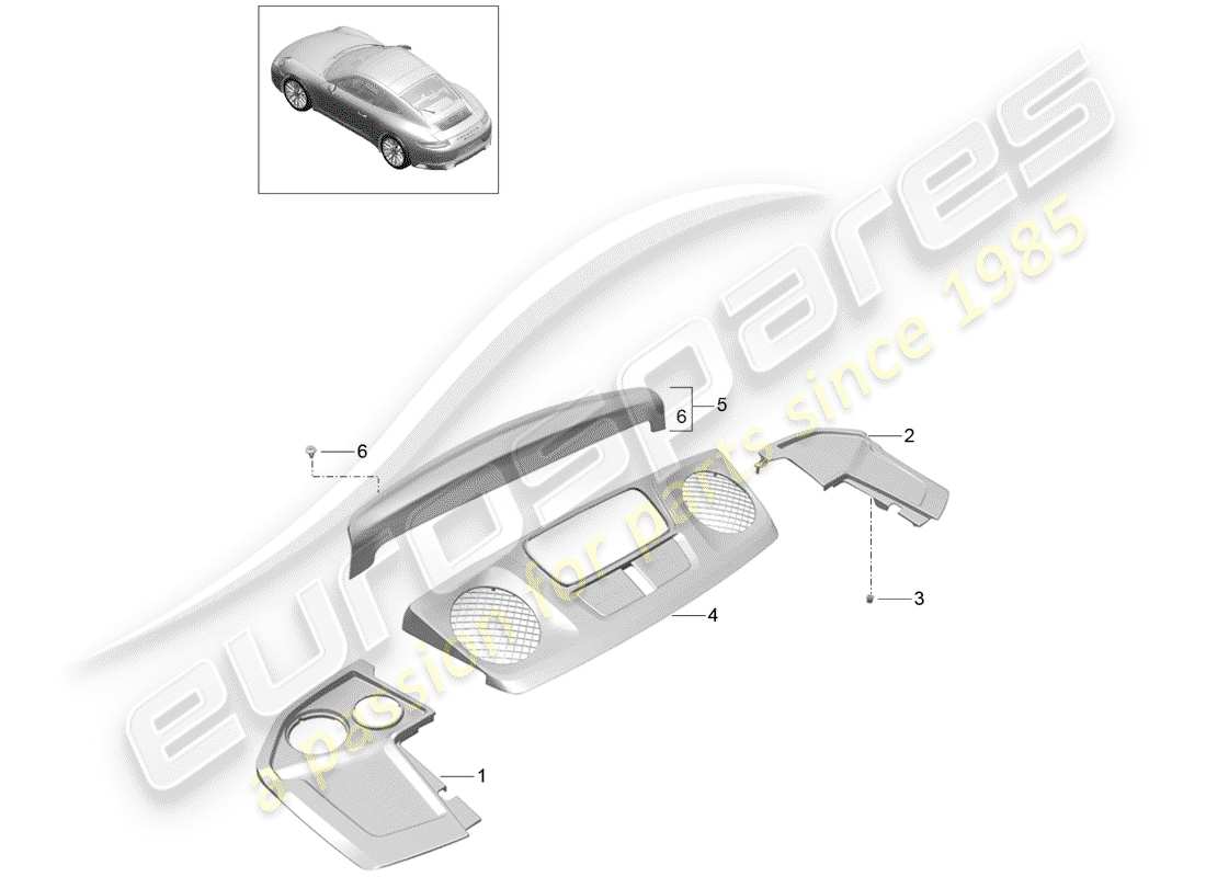 porsche 2019 (991-2) lining part diagram