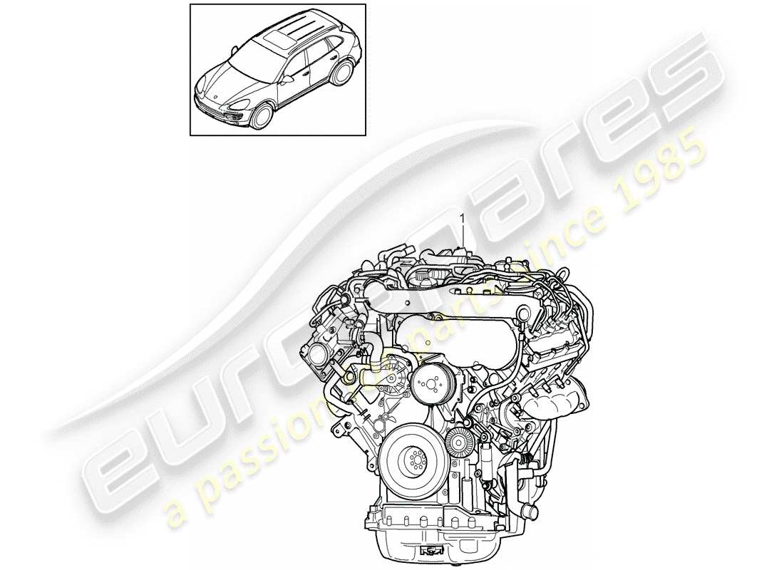 porsche 2017 (cayenne e2 92a) replacement engine part diagram