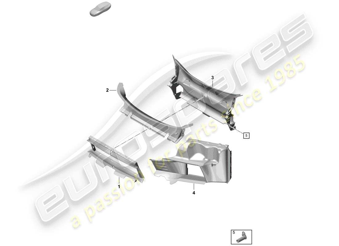 porsche 2020 (718 boxster spyder) bumper part diagram