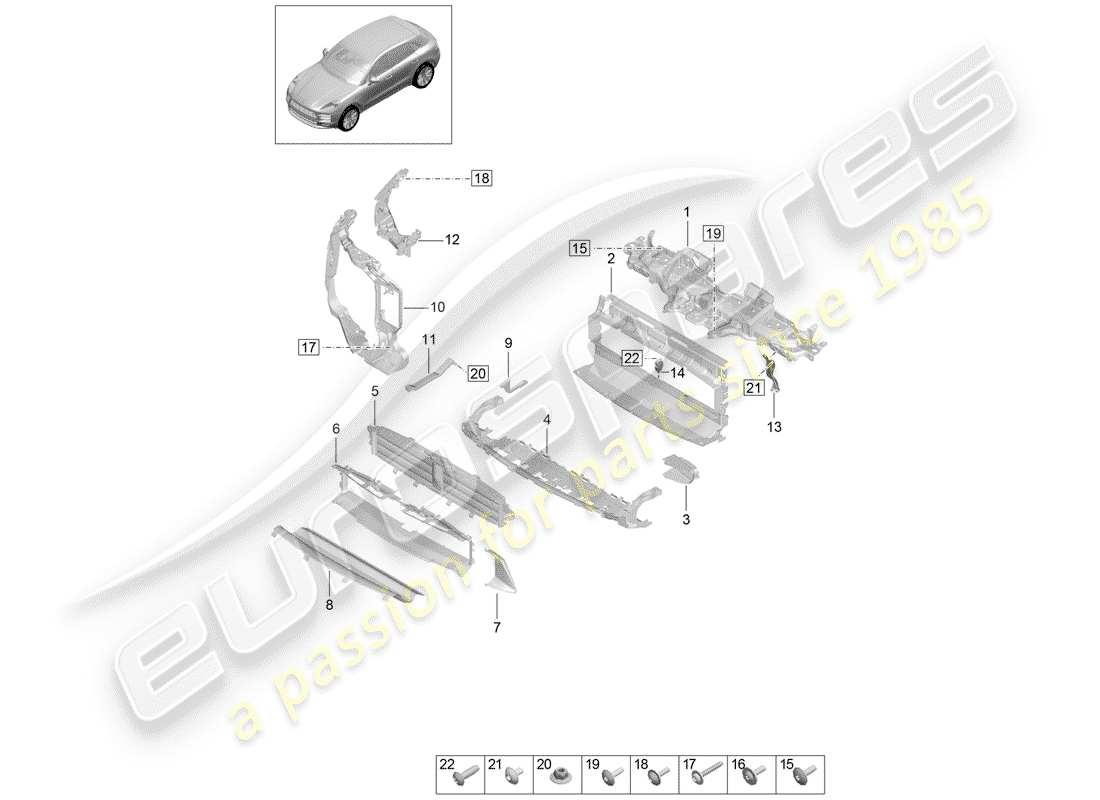 porsche 2020 (macan) bracket parts diagram