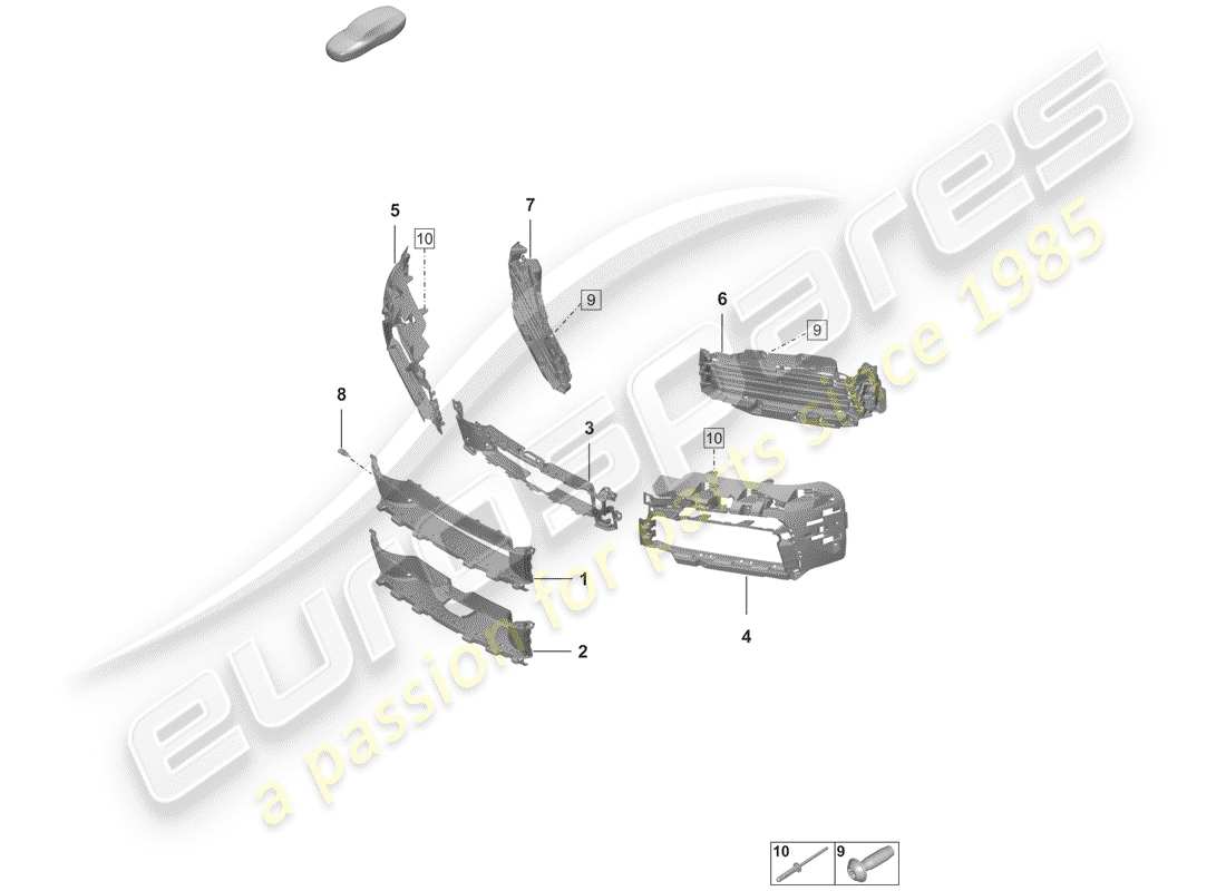 porsche 2019 (992-1) air duct parts diagram
