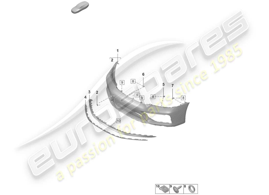 porsche 2019 (992-1) bumper parts diagram