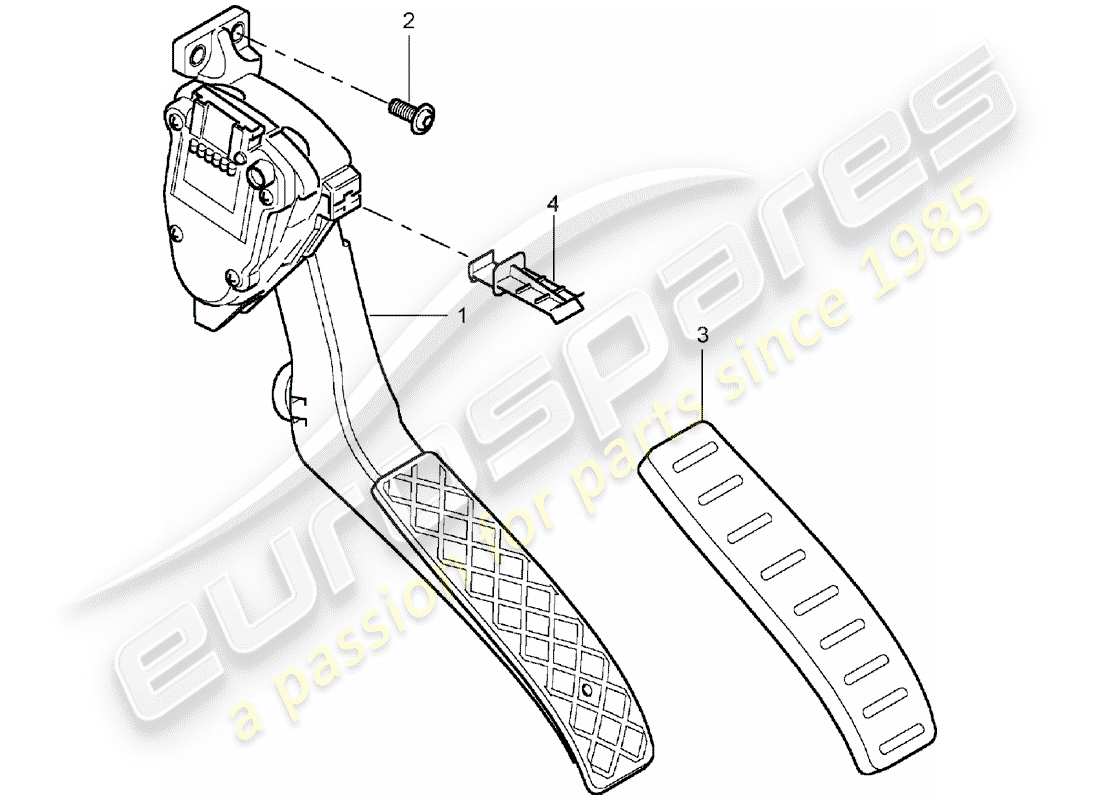 porsche 2003 (cayenne e1 9pa) brake and acc. pedal assembly part diagram