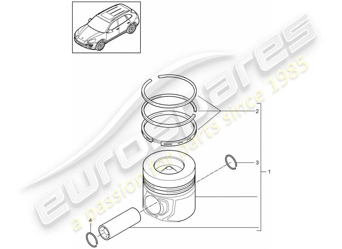 porsche 2013 (cayenne e2 92a) piston parts diagram