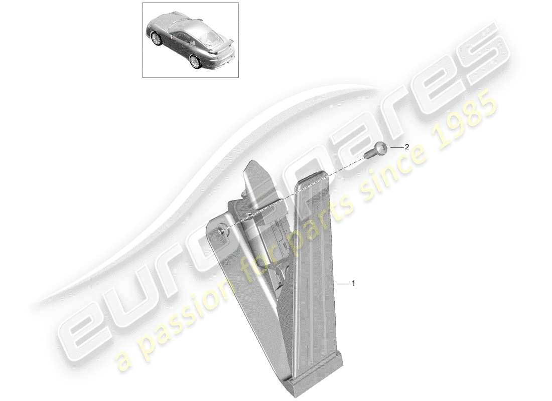 porsche 2020 (991-2 r/gt3/rs) brake and acc. pedal assembly part diagram