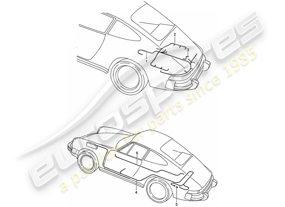 porsche 1989 (911) wiring harnesses - engine - - dme - - o2 sensor closed-loop ctrl part diagram