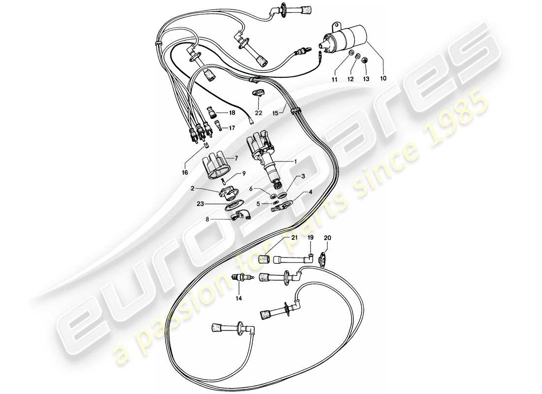 porsche 1972 (914) engine electrics part diagram