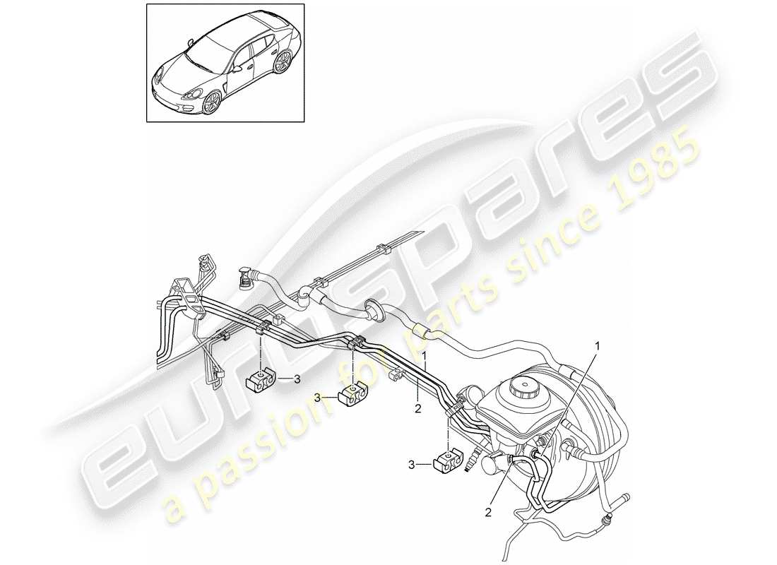 porsche 2010 (panamera 970) brake lines part diagram