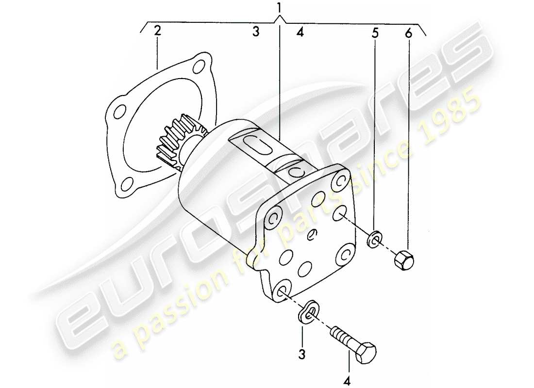 porsche 356b/356c (1962) oil pump parts diagram