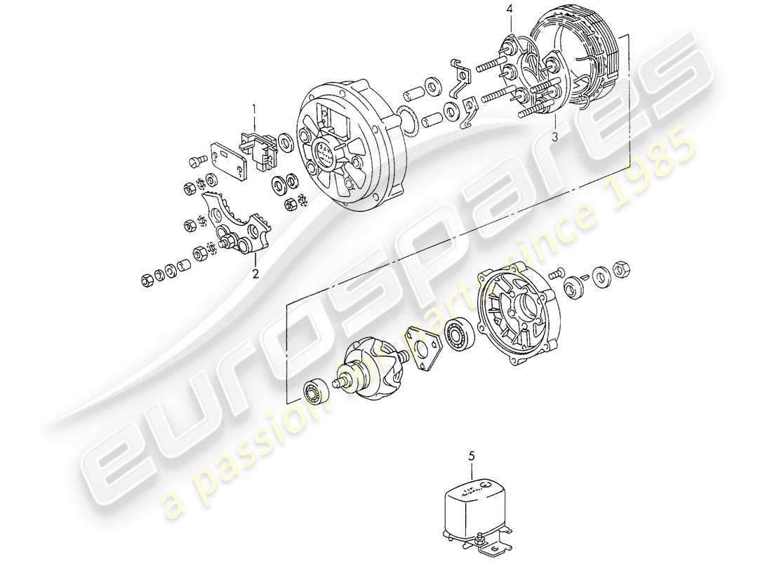 porsche 1972 (911) alternator part diagram