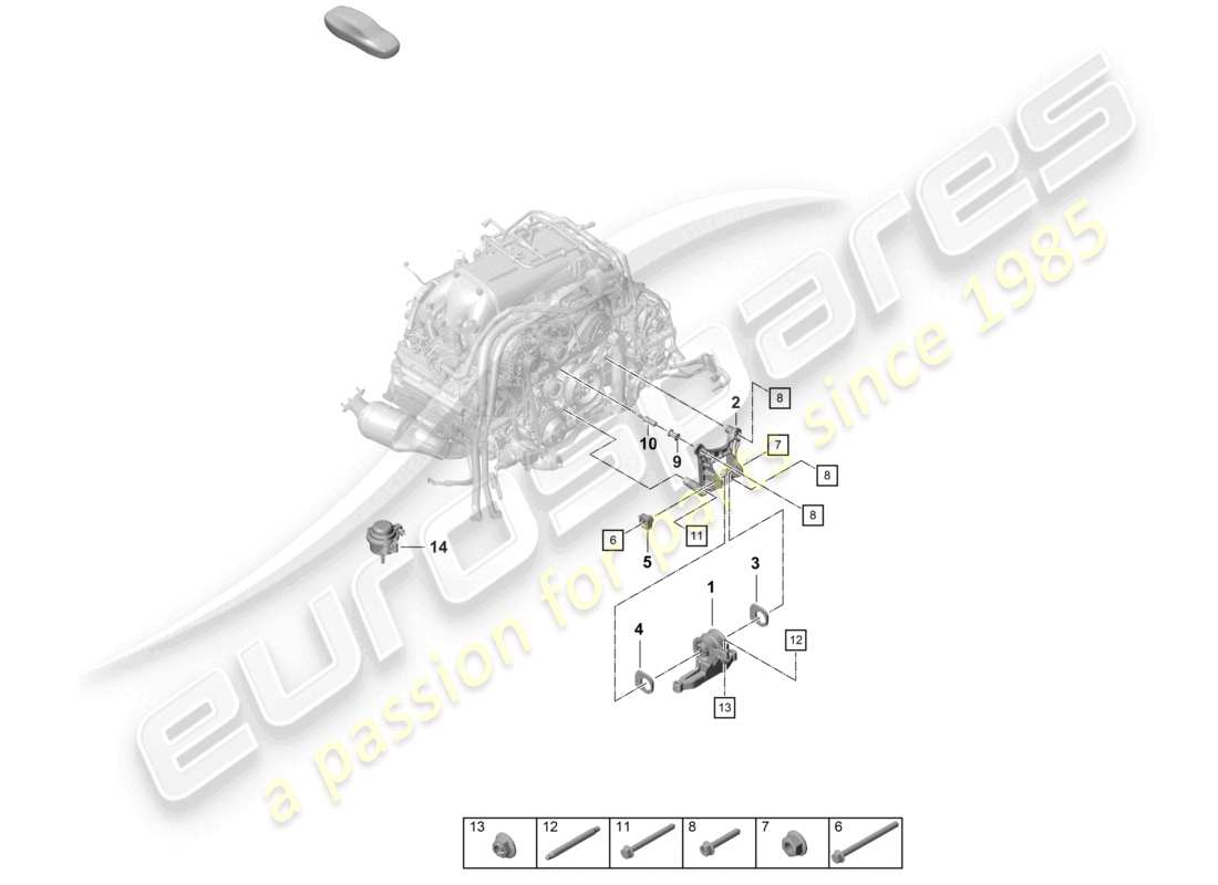porsche 2018 (718 boxster) engine lifting tackle parts diagram