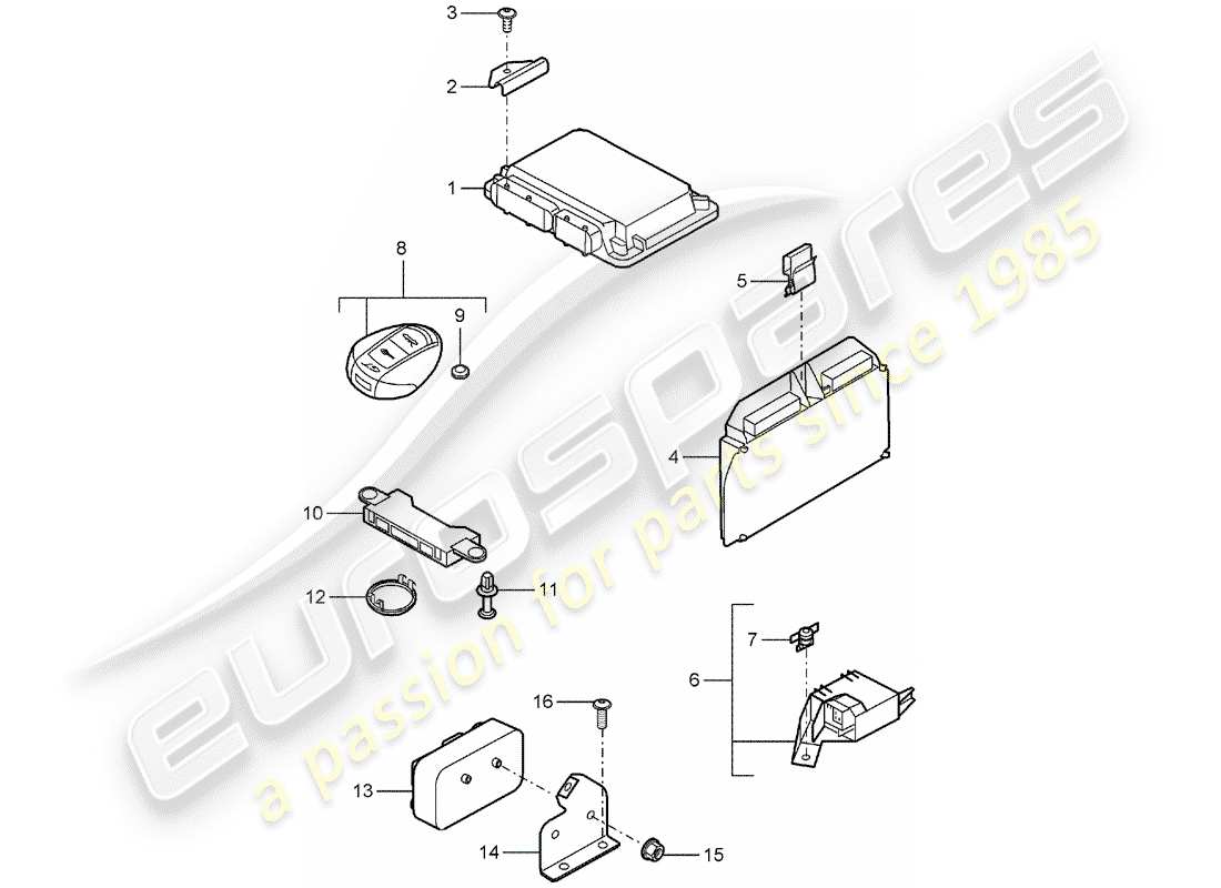 porsche 2006 (carrera gt) control units part diagram