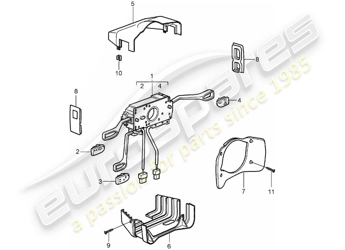 porsche 2006 (carrera gt) steering column switch part diagram